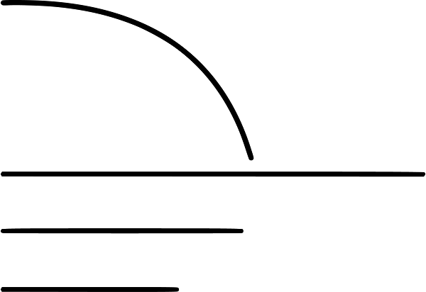 Sonne Horizont Linienkunst Schwarz