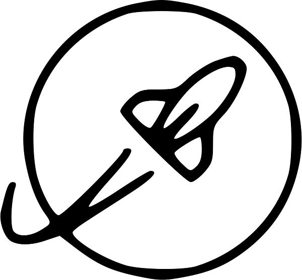 Raumschiff Linienkunst